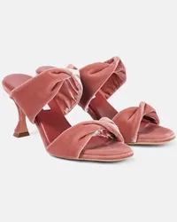 Aquazzura Mules Twist 95 in velluto Rosa