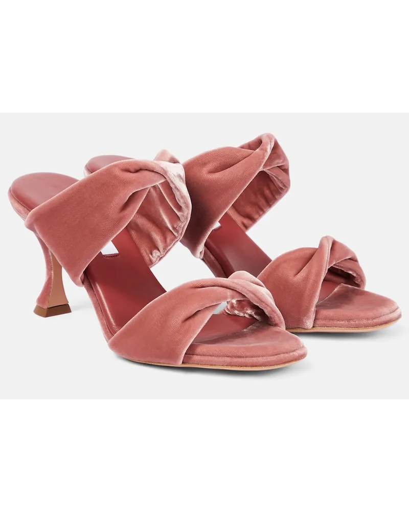 Aquazzura Mules Twist 95 in velluto Rosa