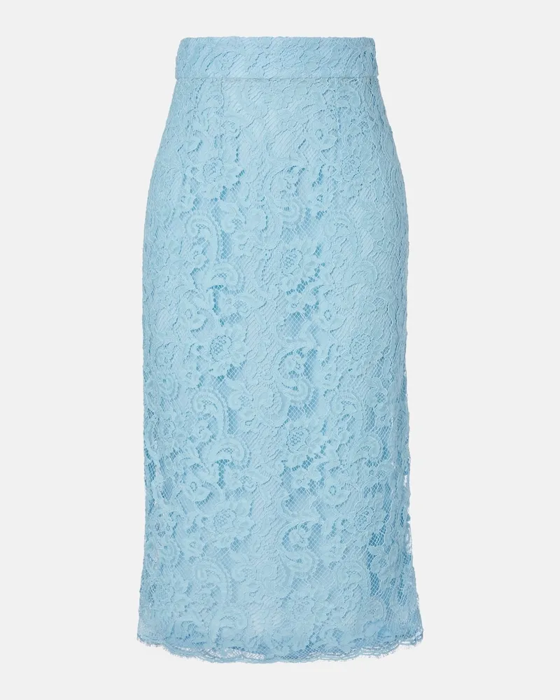 Dolce & Gabbana Gonna a tubino in pizzo Blu