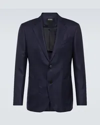 Ermenegildo Zegna Blazer monopetto in cashmere e seta Blu