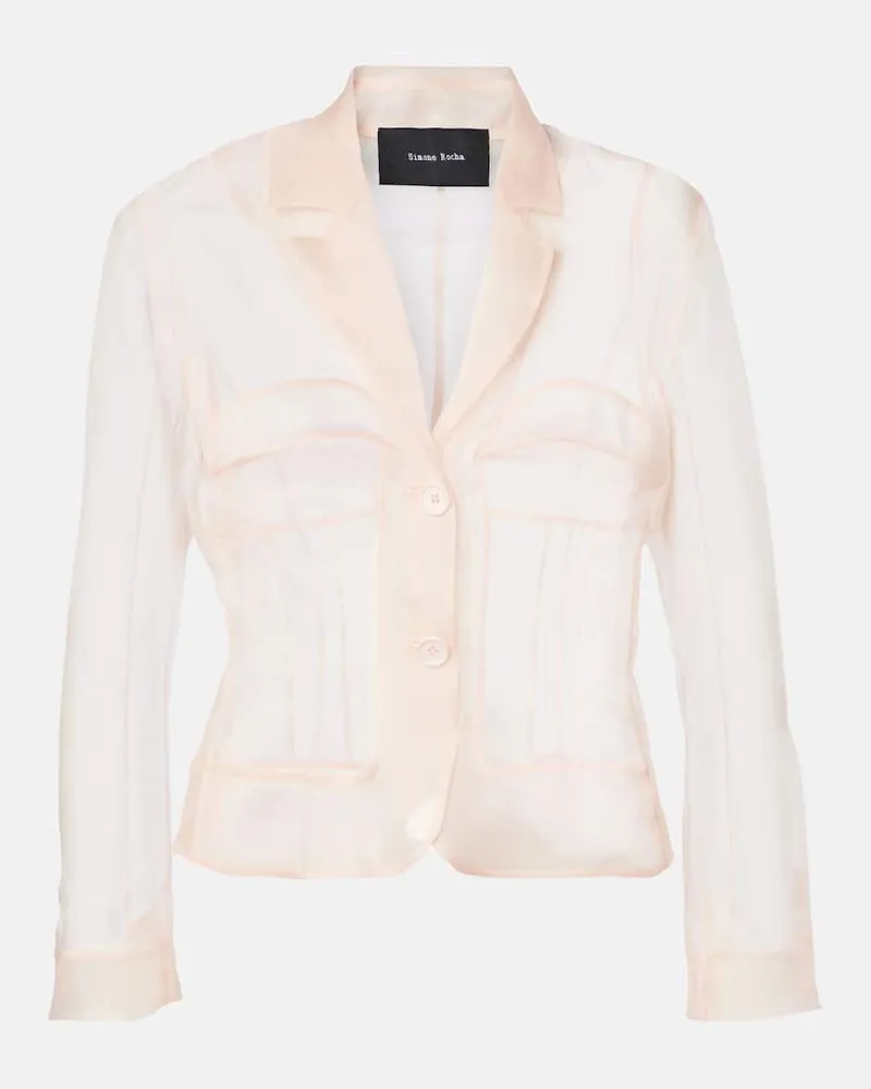 Simone Rocha Blusa in organza di seta Rosa