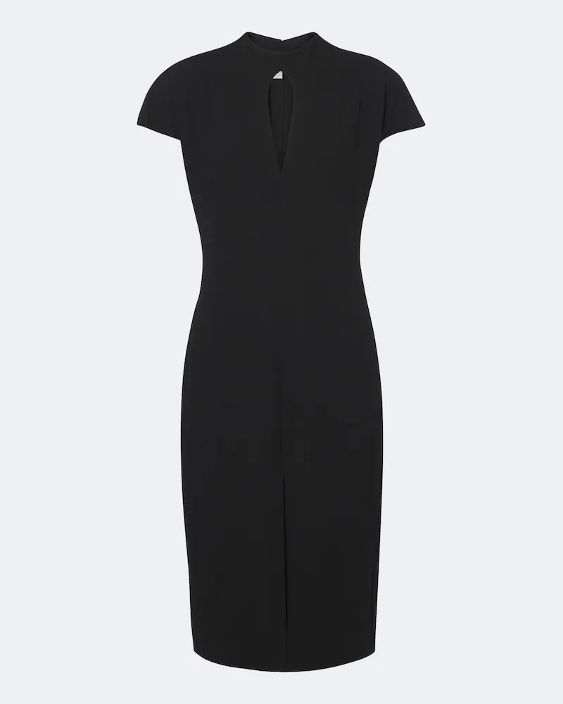 Jil Sander Abito corto in lana vergine con cut-out Nero
