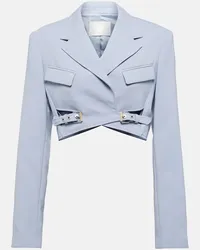 Dion Lee Blazer cropped in misto lana Grigio