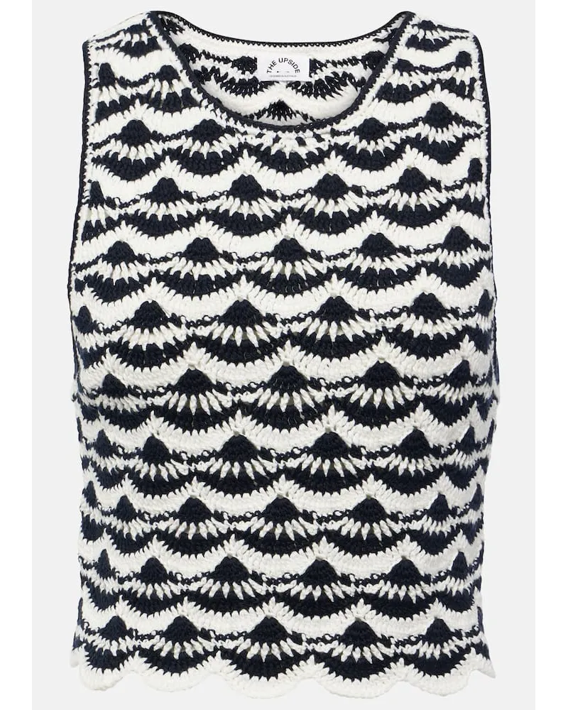 The Upside Top Woodstock Viva in crochet di cotone Nero