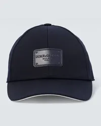 Dolce & Gabbana Cappello da baseball in cotone con logo Blu