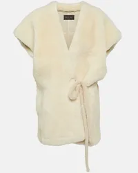 Loro Piana Gilet oversize Huda in shearling Bianco