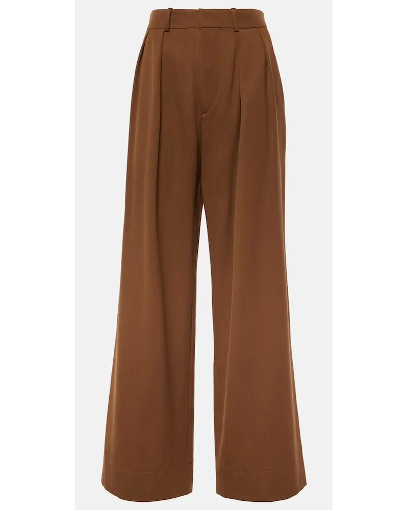 WARDROBE.NYC Pantaloni a gamba larga in lana Marrone