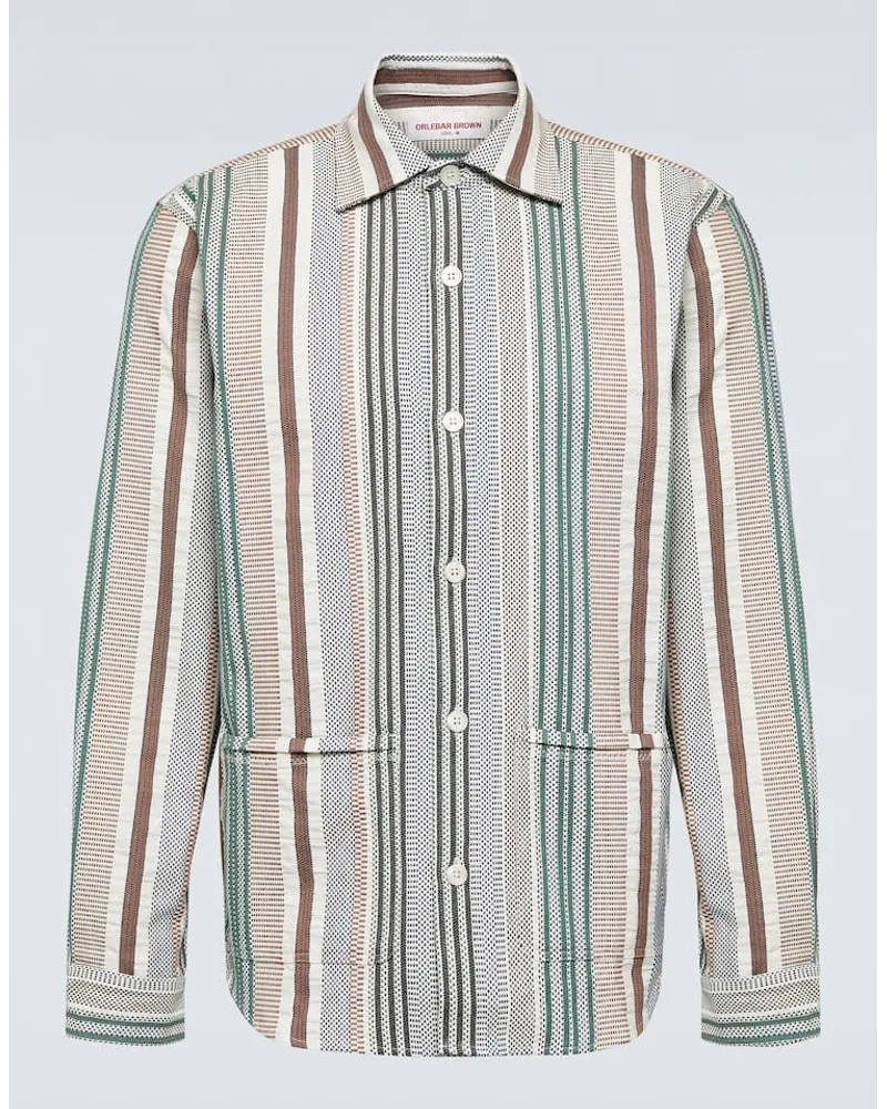 Orlebar Brown Camicia Barkley in cotone a righe Bianco