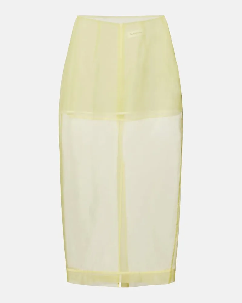 FRANKIE Shop Gonna midi Peri in misto seta Giallo