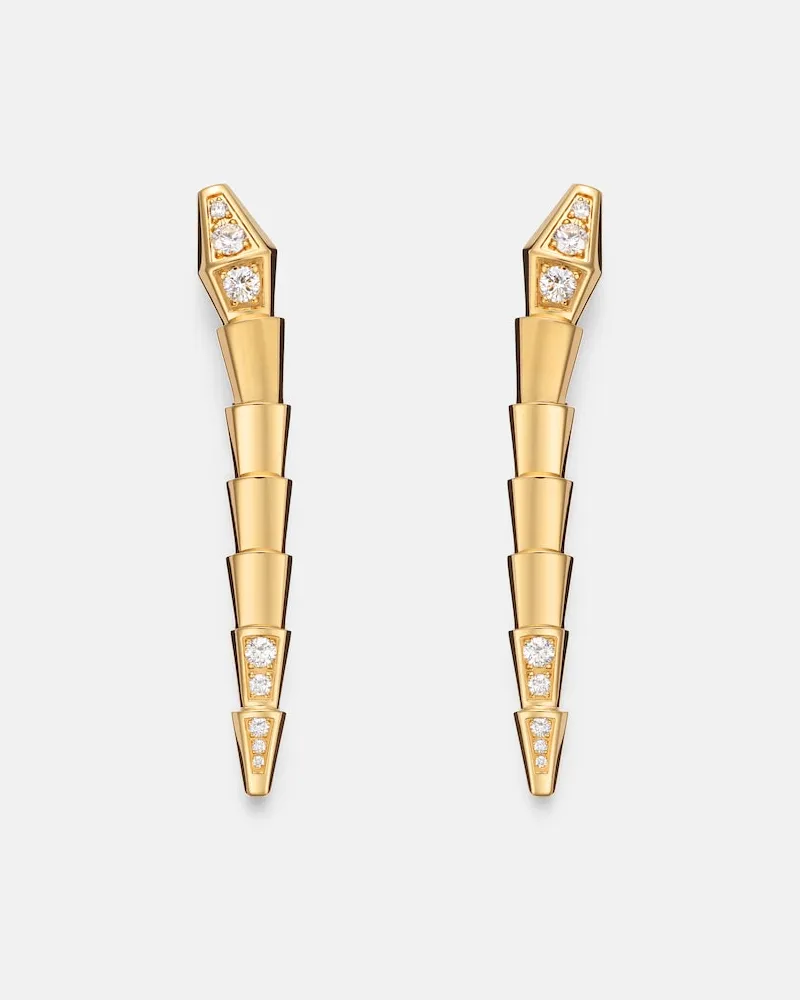 Bulgari Orecchini Serpenti Viper in oro 18kt con diamanti Oro