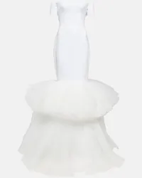 RASARIO Bridal - Abito lungo Olivia con scollo bardot Bianco