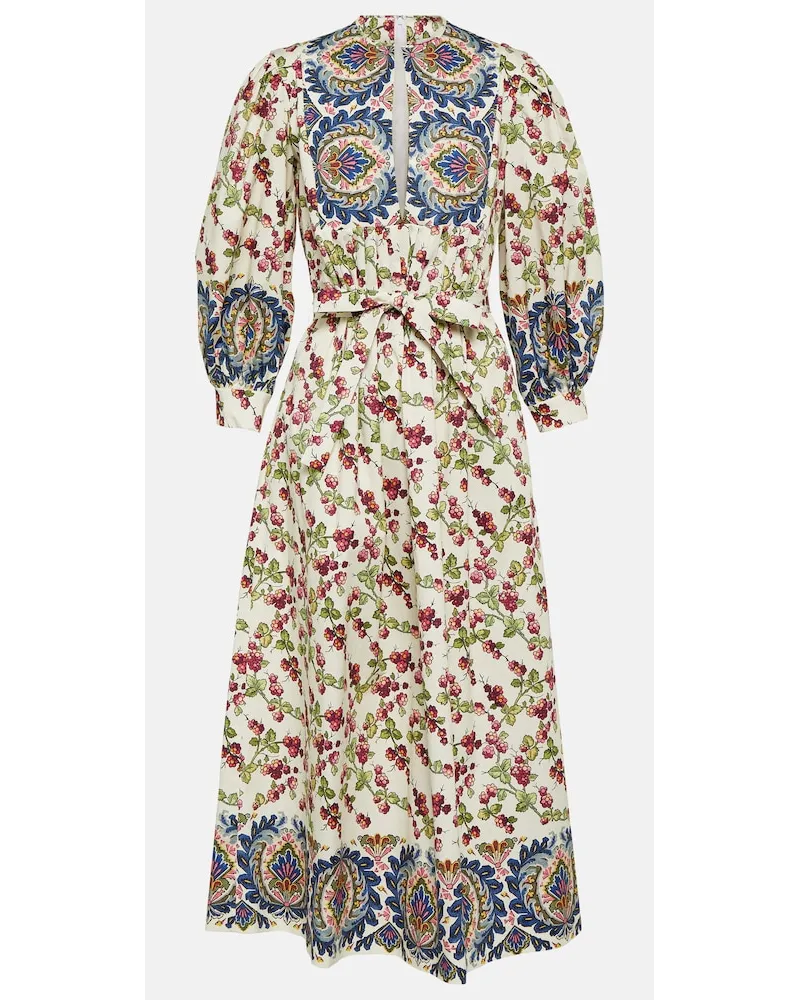 Etro Abito midi in misto cotone con stampa Multicolore
