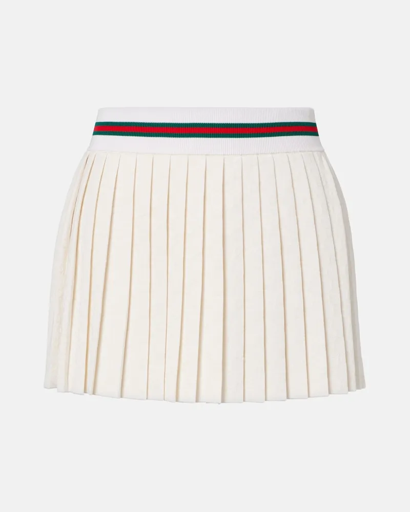 Gucci Minigonna in jacquard GG plissÃ Bianco