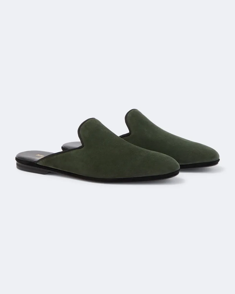 Rubinacci Slippers in suede Verde