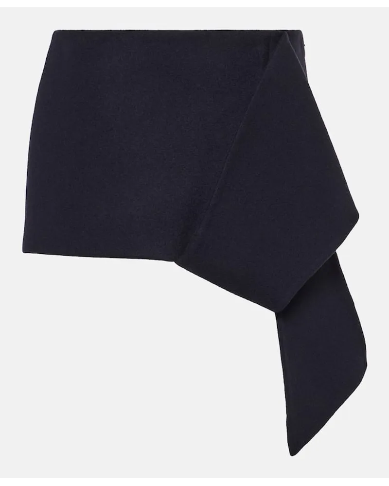 Prada Minigonna Cloth in lana e cashmere Blu