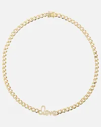 Sydney Evan Collana Love Script in oro 14kt con diamanti Oro