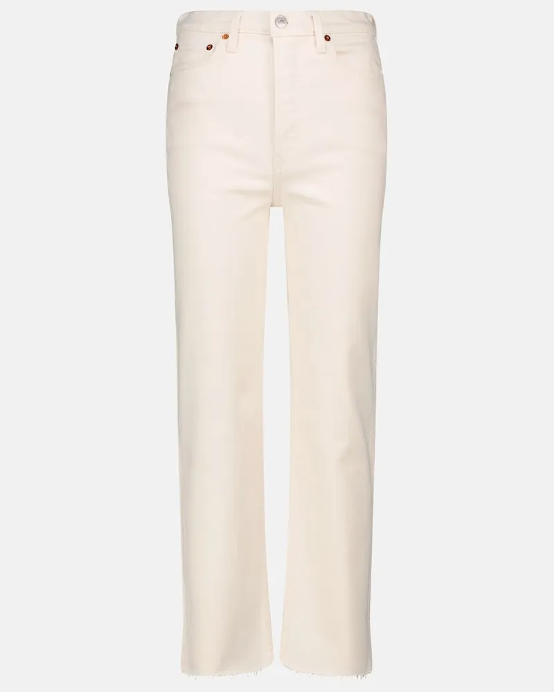 RE/DONE Jeans â70 Stove Pipe a vita alta Bianco