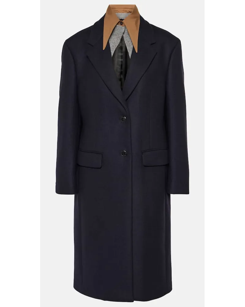 Prada Cappotto in lana e cashmere Blu