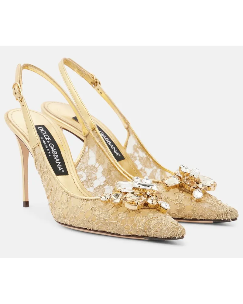 Dolce & Gabbana Pumps slingback in pizzo Neutro