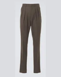 Tom Ford Pantaloni Atticus in mohair, lana e seta Marrone