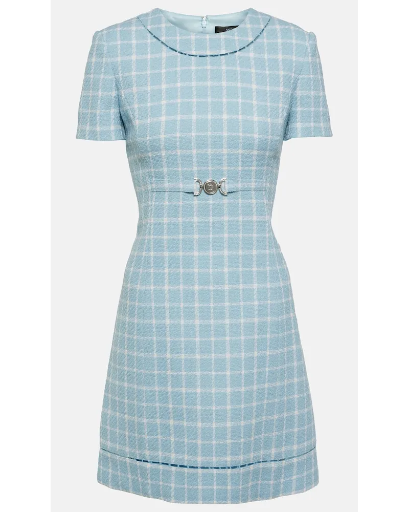 Versace Miniabito Medusa '95 in tweed di misto lana Blu