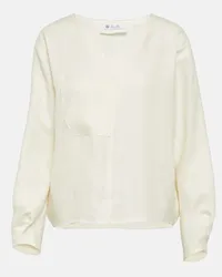 Loro Piana Top in lino e lana Marrone