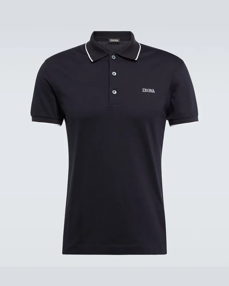 Ermenegildo Zegna Polo in misto cotone Blu