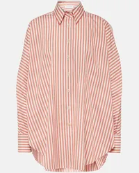 Brunello Cucinelli Camicia oversize in cotone e seta Arancione