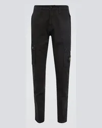 Stone Island Pantaloni cargo Compass in cotone Nero