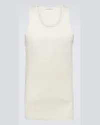 Christophe Lemaire Tank top in jersey di cotone a coste Giallo