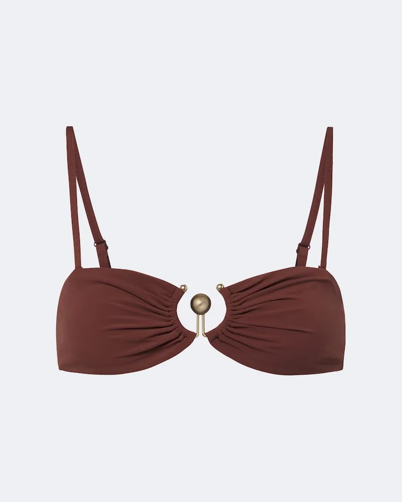 Christopher Esber Top bikini con anello Marrone