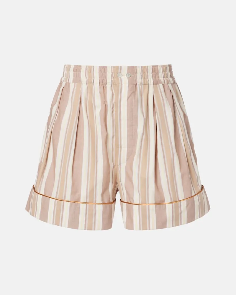 Saint Laurent Shorts in cotone a righe Beige