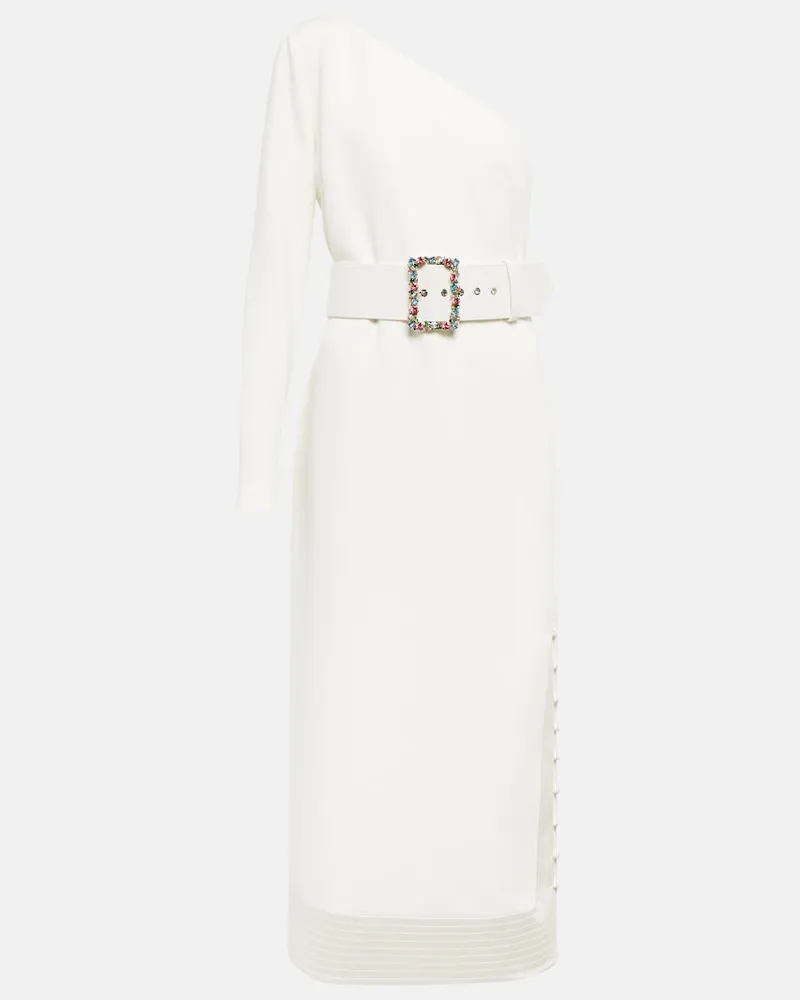Safiyaa Abito midi con spalline asimmetriche Bianco