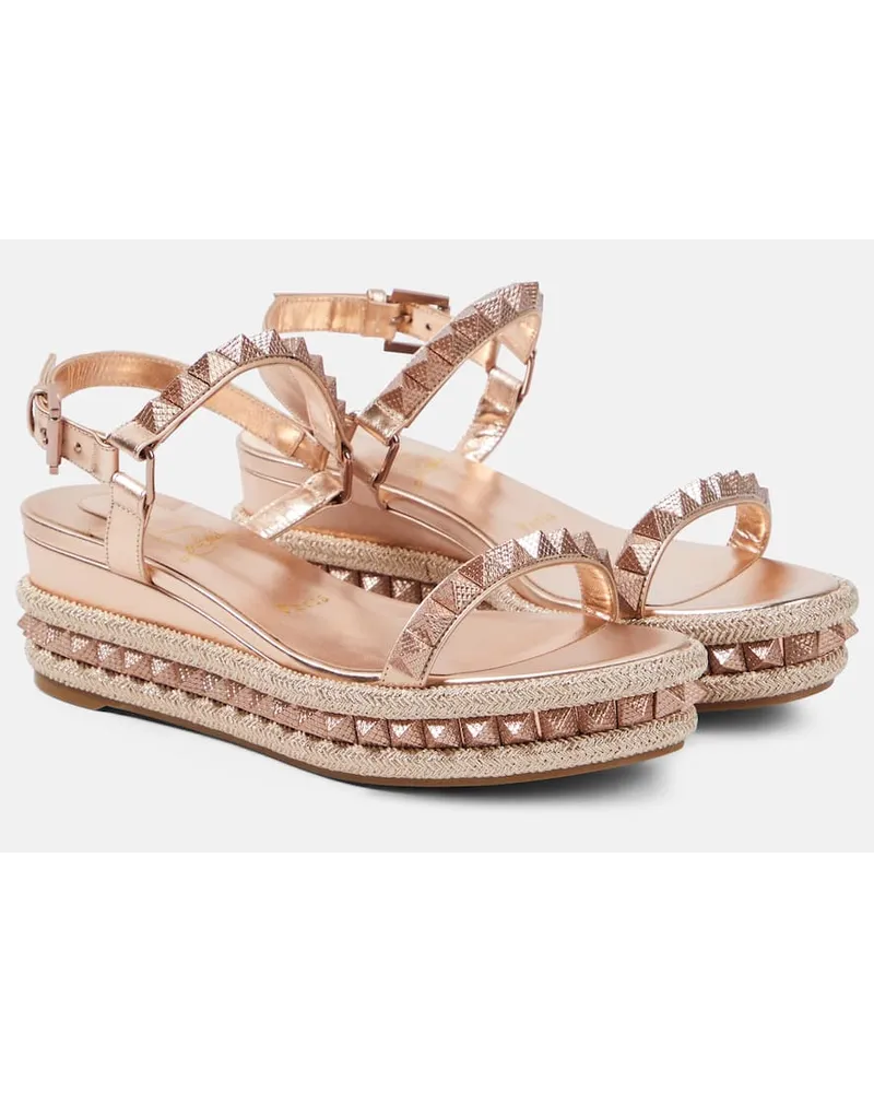 Christian Louboutin Espadrillas Pyraclou in pelle Beige