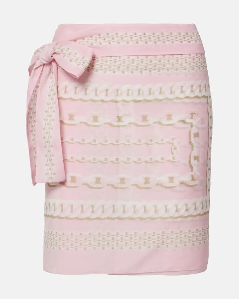 Versace Pareo Treasure in cotone e seta Rosa