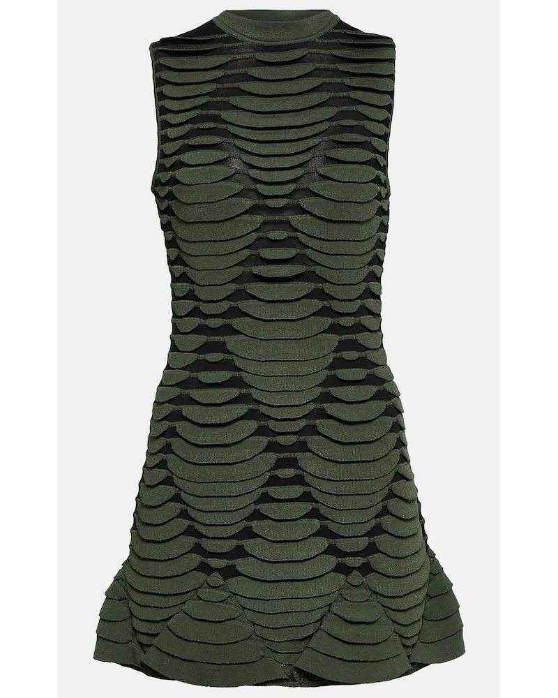 Alaïa AlaÃ¯a Miniabito in maglia effetto serpente Verde