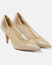 KHAITE Pumps River in pelle e mesh Beige