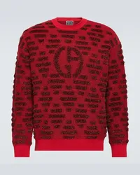 Giorgio Armani Pullover in jacquard di misto lana Rosso