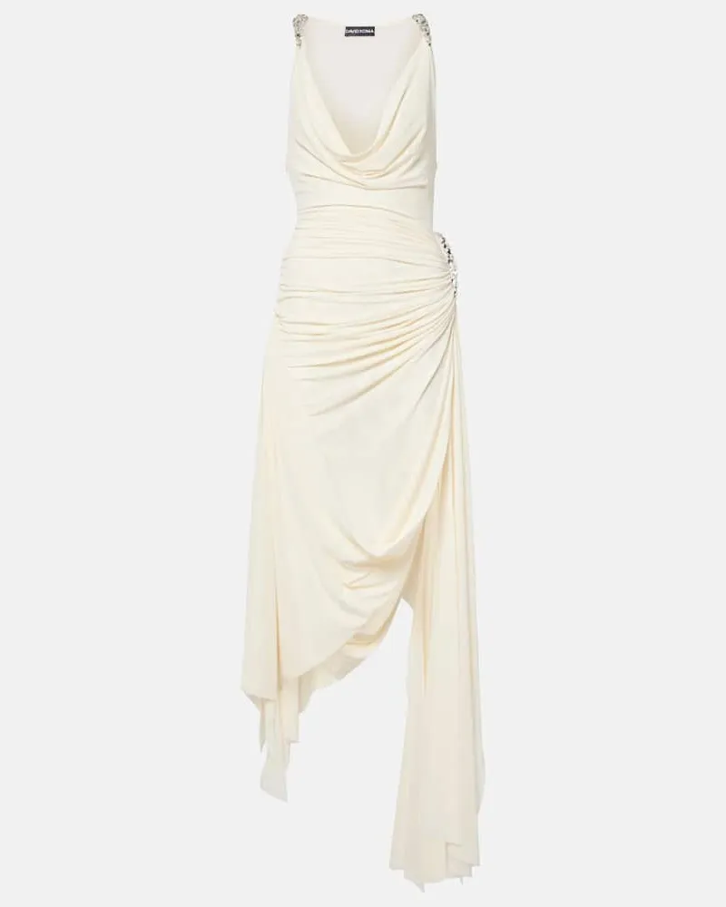 David Koma Abito midi con decorazioni Bianco