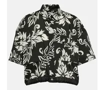 Camicia cropped con stampa floreale