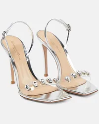 Gianvito Rossi Sandali in pelle metallizzata Argento