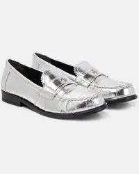 Tory Burch Mocassini Perry in pelle metallizzata Argento