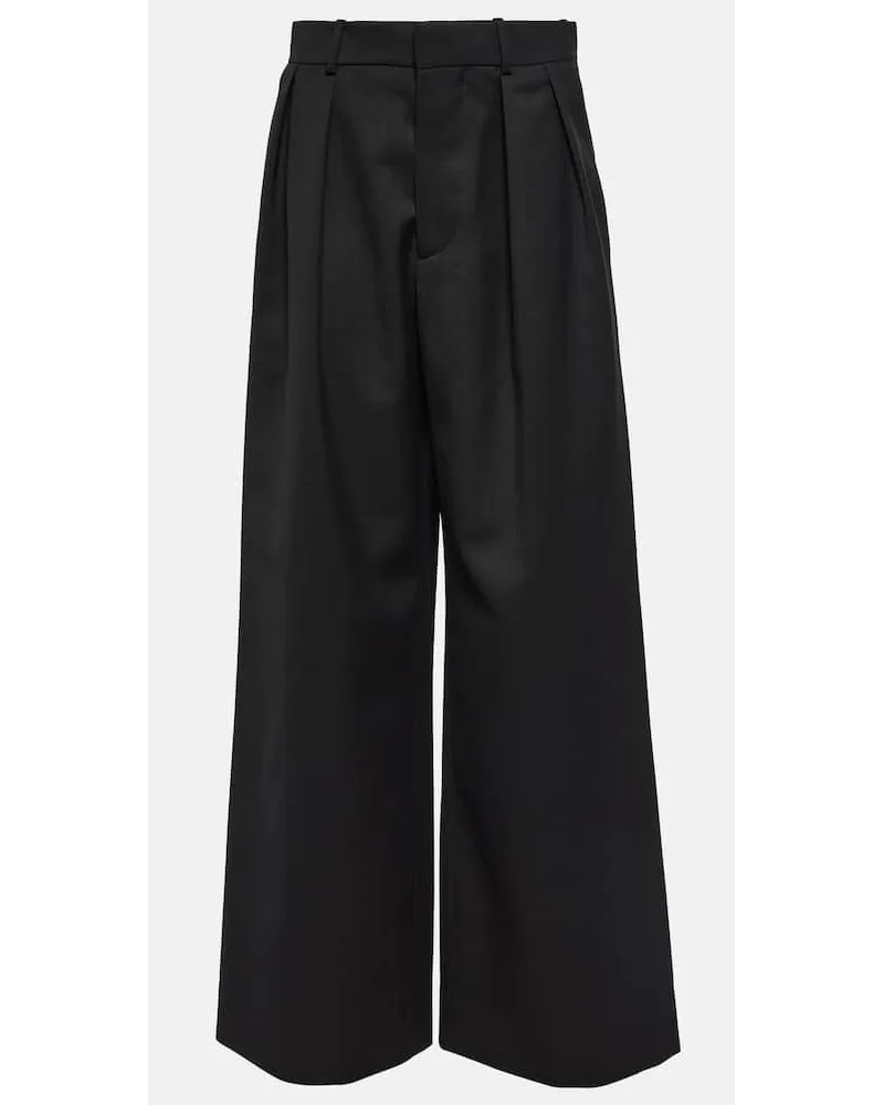 WARDROBE.NYC Pantaloni in lana vergine a vita bassa Nero
