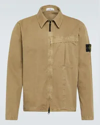 Stone Island Giacca Compass in canvas di cotone Beige