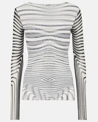 Jean Paul Gaultier Top The Navy Blue Body Morphing in mesh Bianco