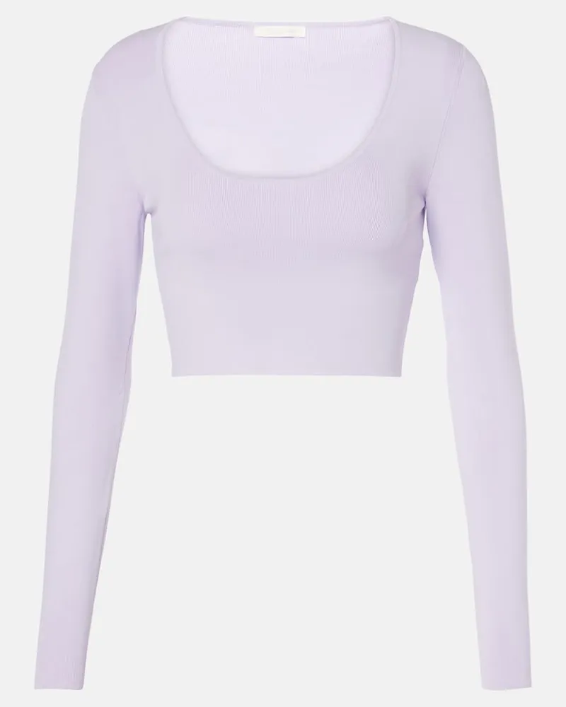 Zimmermann Top cropped Acacia Knit Scoop a coste Viola