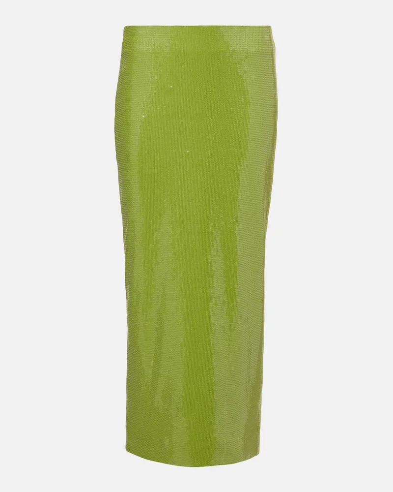 Oscar de la Renta Gonna a tubino con paillettes Verde