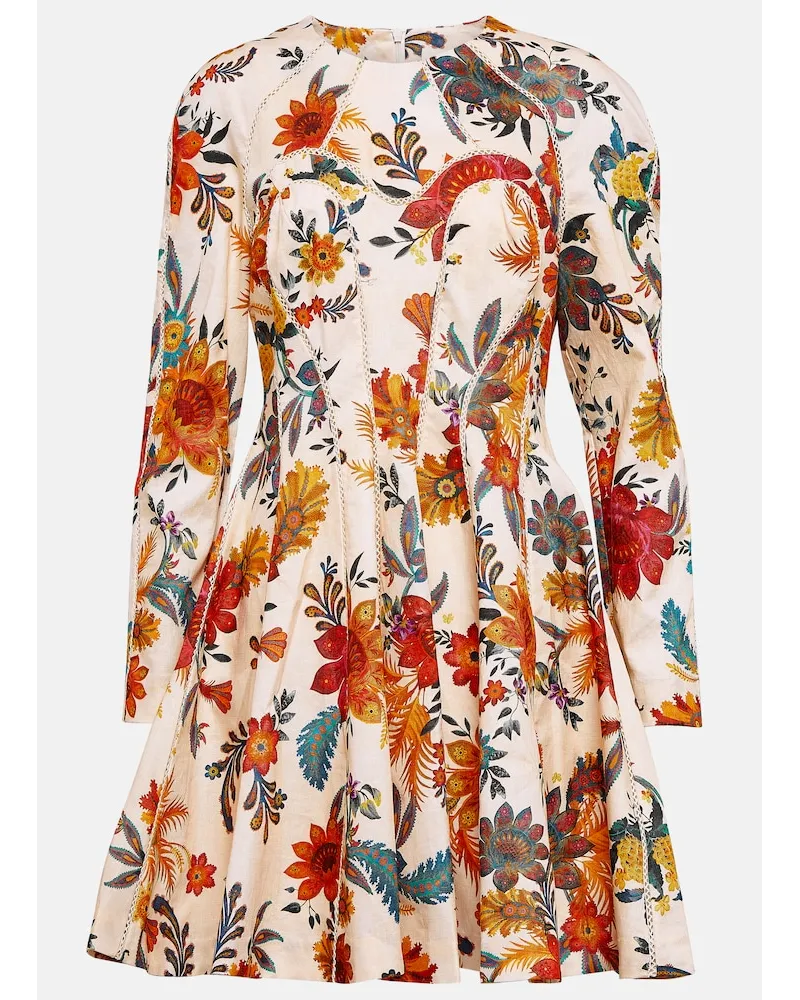Zimmermann Miniabito Ginger in lino con stampa floreale Multicolore