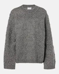 Ganni Pullover in lana e cotone Grigio