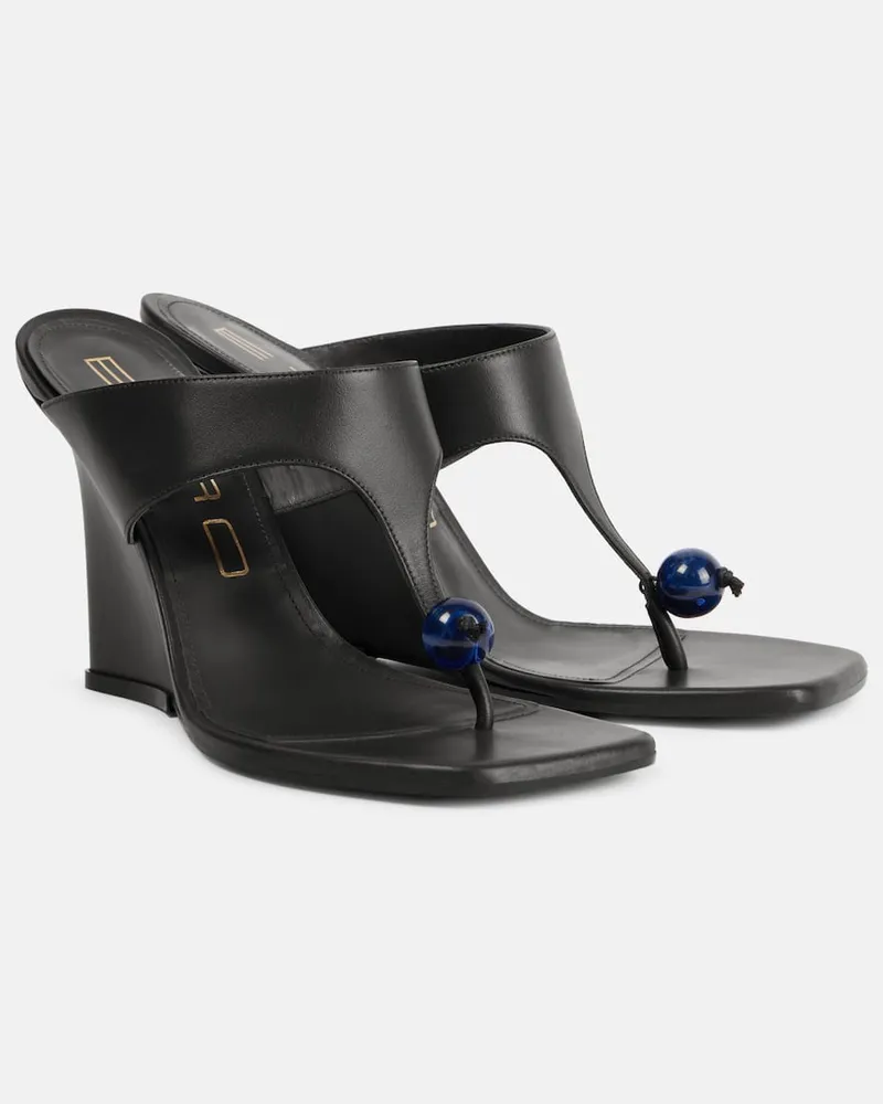Etro Sandali 90 in pelle con zeppa Nero